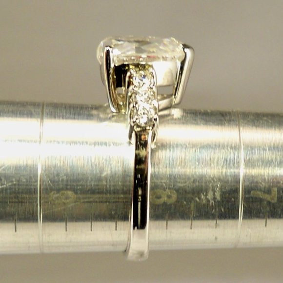 New Ruby Red Inside Heart Cubic Zirconias Silver DESIGNER Ring - Picture 8 of 10